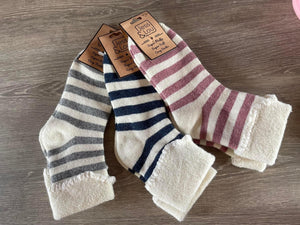 Thick Stripe Cosy Cuff Socks