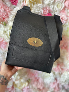 Twist Lock Flap Over Crossbody Bag